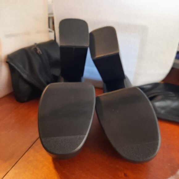 NEW ! Women Half Knee High Boot Platform Square Toe Black Sz US 10-10.5/EU41 - Picture 7 of 7